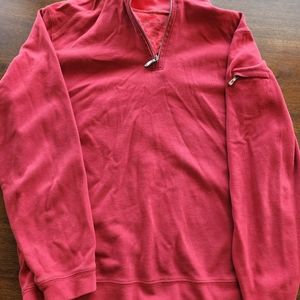 Tommy Bahama Men's Long Sleeve Mock Red 1/4 Zip Sweater